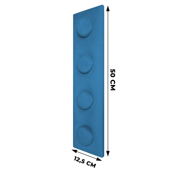 Kárpitozott panel gyerekszobába - 12,5 cm x 50 cm_kék