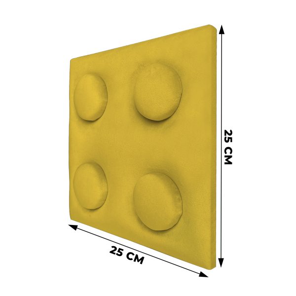 Kárpitozott panel gyerekszobába - 25 cm x 25 cm_sárga