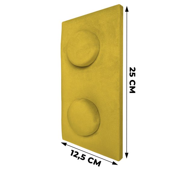 Kárpitozott panel gyerekszobába - 12,5 cm x 25 cm_sárga