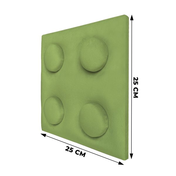 Kárpitozott panel gyerekszobába - 25 cm x 25 cm_zöld