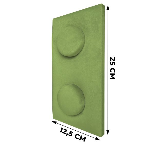 Kárpitozott panel gyerekszobába - 12,5 cm x 25 cm_zöld